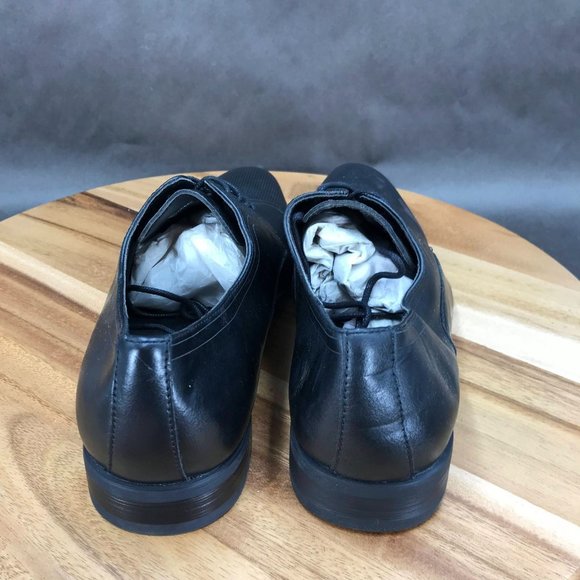 J. Ferrar Black Perforated Faux Leather Oxford Dress Shoes Lace Up Mens Size 9 - Picture 5 of 9